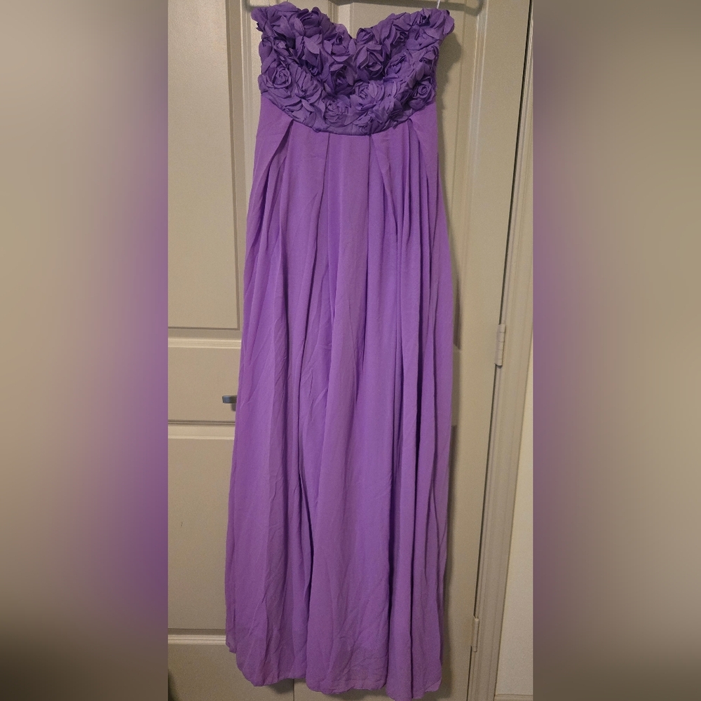 Purple Strapless Gown